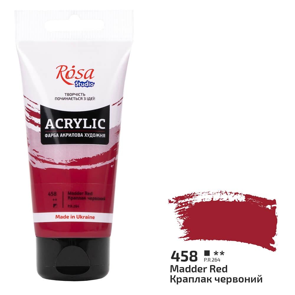 Акрилова фарба Rosa Studio 458 75 мл Краплак червоний (32241458) - фото 1 Акрилова фарба Rosa Studio 458 75 мл Краплак червоний (32241458) - фото 1