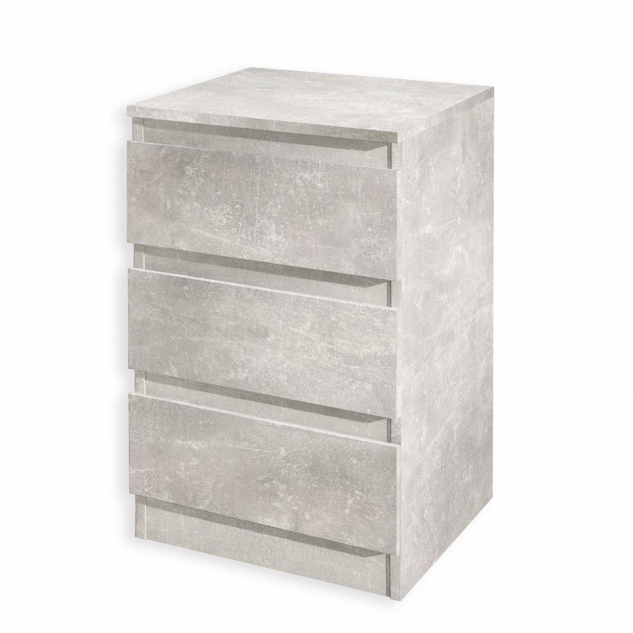 Тумба прикроватная на 3 ящика FT-216 400x398x758 мм Бетон - фото 2
