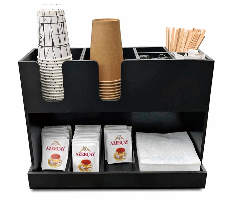 Барный органайзер для чая и стаканов МДФ 35х14х25 см Black (БАР 009) Барный органайзер для чая и стаканов МДФ 35х14х25 см Black (БАР 009)