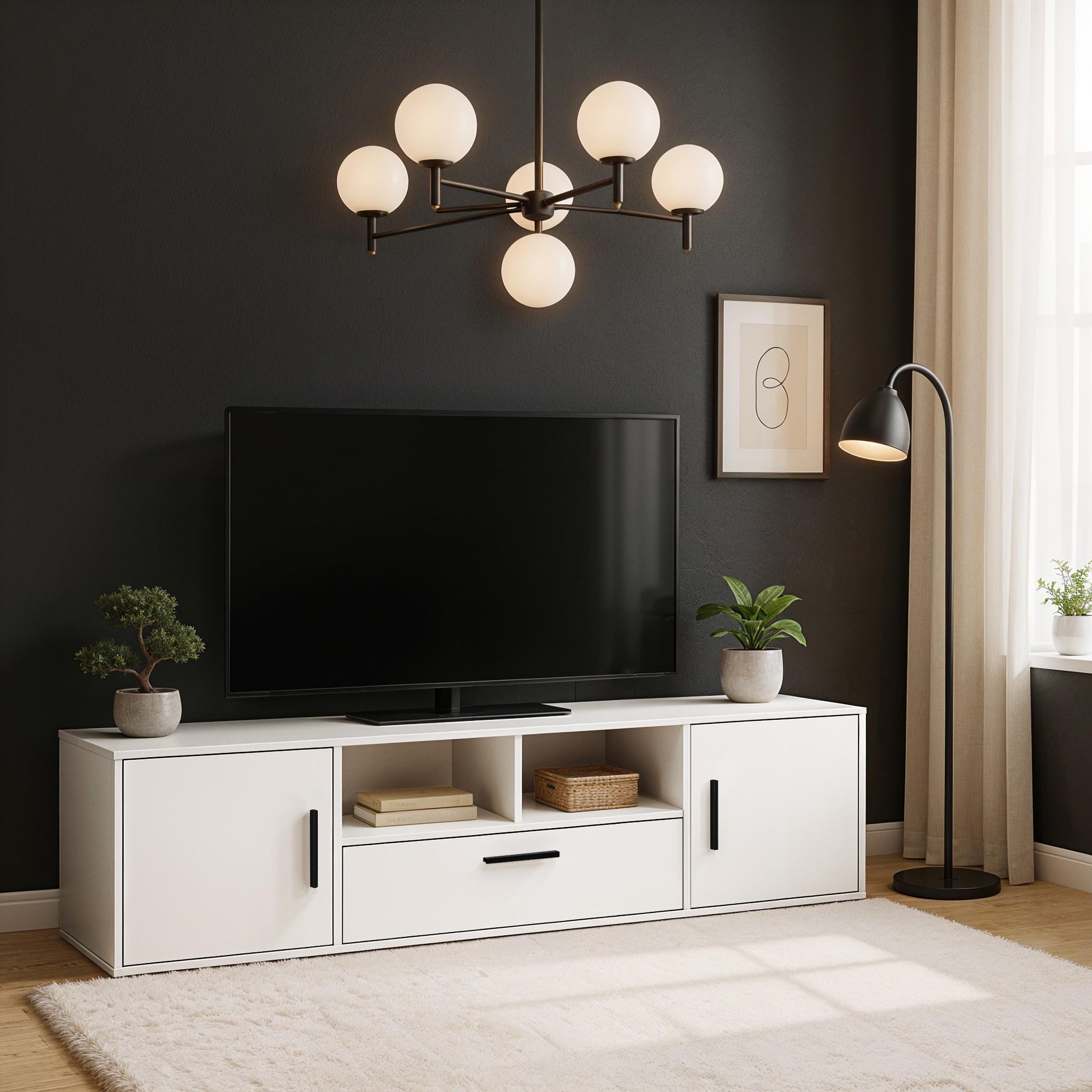 Тумба под телевизор Madrid 1600х372х440 мм Белый