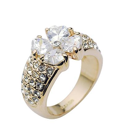 Кольцо с кристаллами Сваровски 009711 Italina р. 17,5 Белый