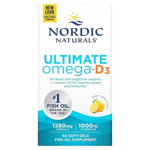 Омега-3 Nordic Naturals Ultimate Omega-D3 1280 мг 60 жидких капс. Лимон (NOR-01794)