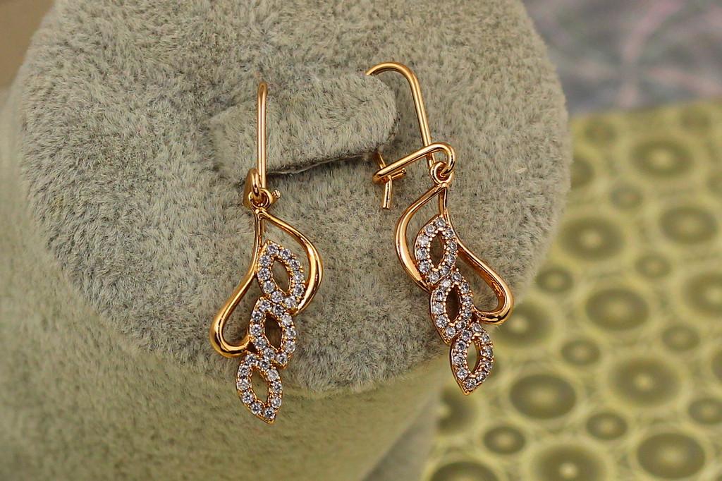 Серьги подвески Xuping Jewelry Кульбит 3,5 см Золотистый (2589316480)