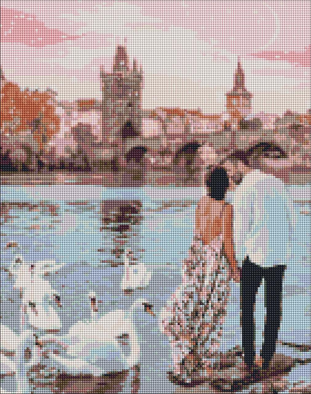 Алмазная мозаика Идейка Прогулка по Праге холст на подрамнике AMO7109 40x50 см (1775537256)