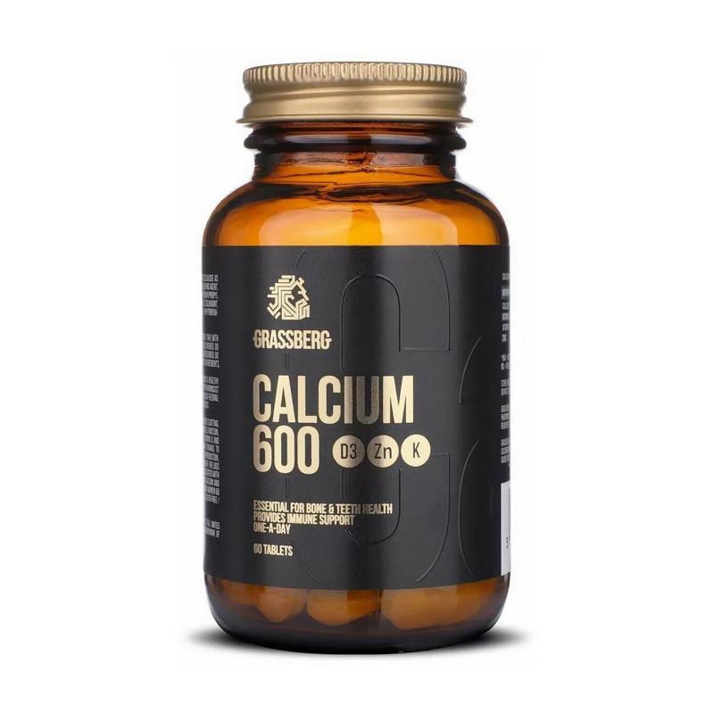 Кальций Grassberg Calcium 600 + D3 + Zn + K 60 капс. (19586-01) Кальций Grassberg Calcium 600 + D3 + Zn + K 60 капс. (19586-01)