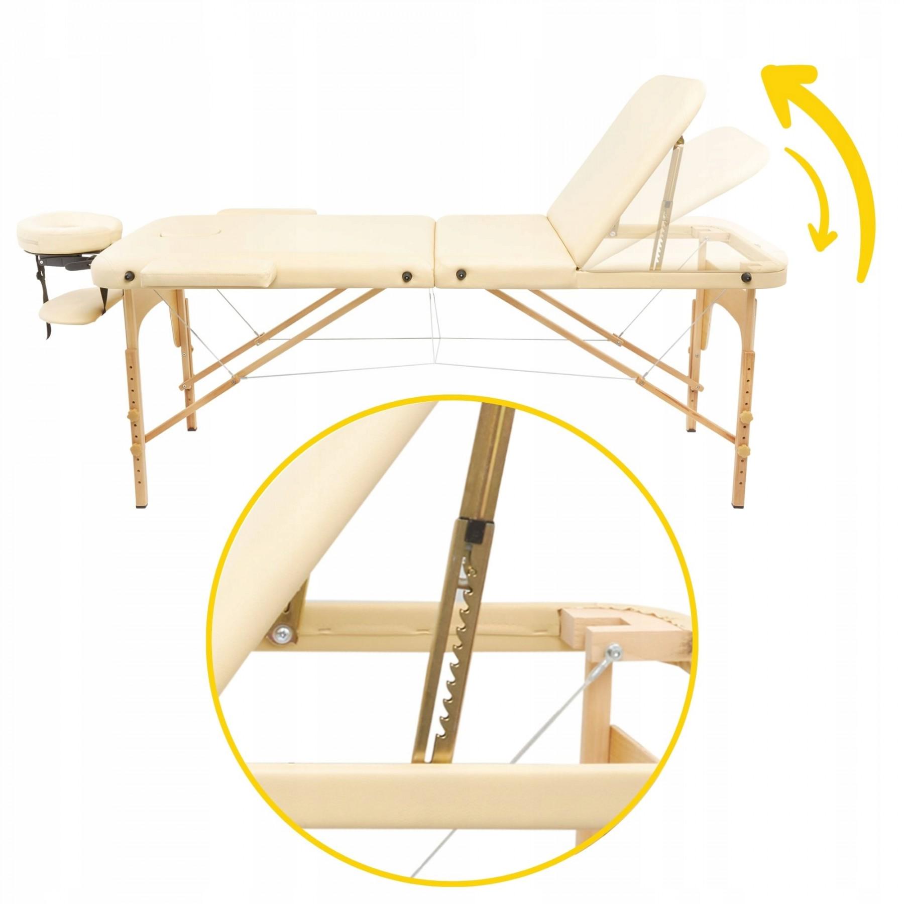 Массажный стол складной 4fizjo Massage Table+ Wood W60 Beige (39444) - фото 9