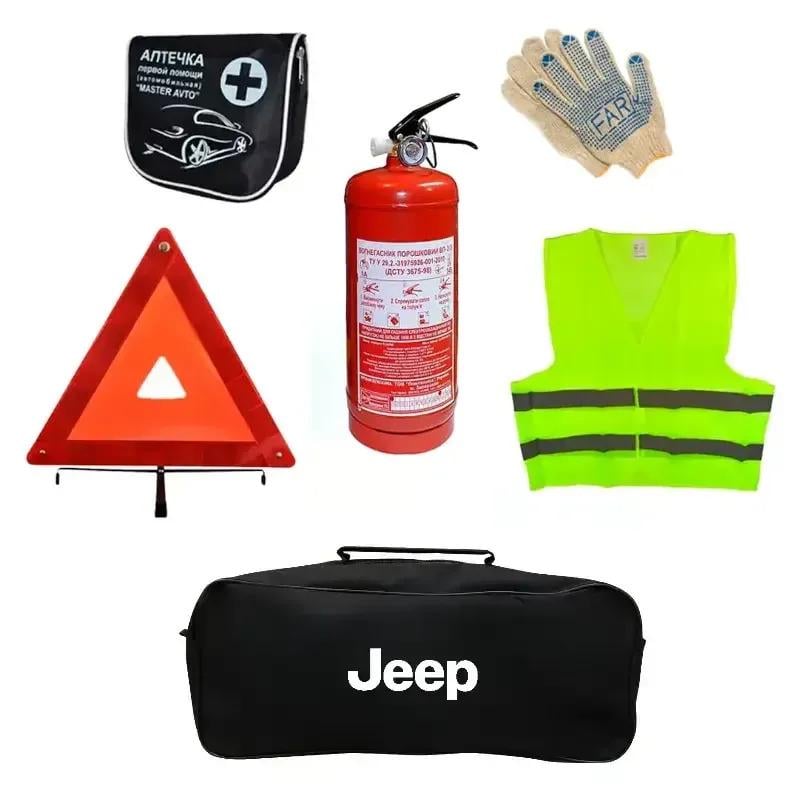 Набор автомобилиста AUTOMIX Р25 Jeep огнетушитель 2 кг/знак аварийной остановки/аптечка/жилет