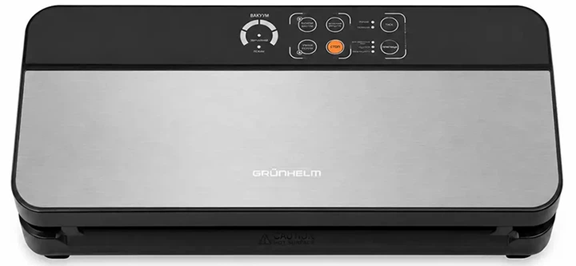 Вакуумный упаковщик Grunhelm GV118BS для сухих и влажных продуктов цифровой дисплей/встроенный чем 110 Вт Черный (3141630687) Вакуумный упаковщик Grunhelm GV118BS для сухих и влажных продуктов цифровой дисплей/встроенный чем 110 Вт Черный (3141630687)