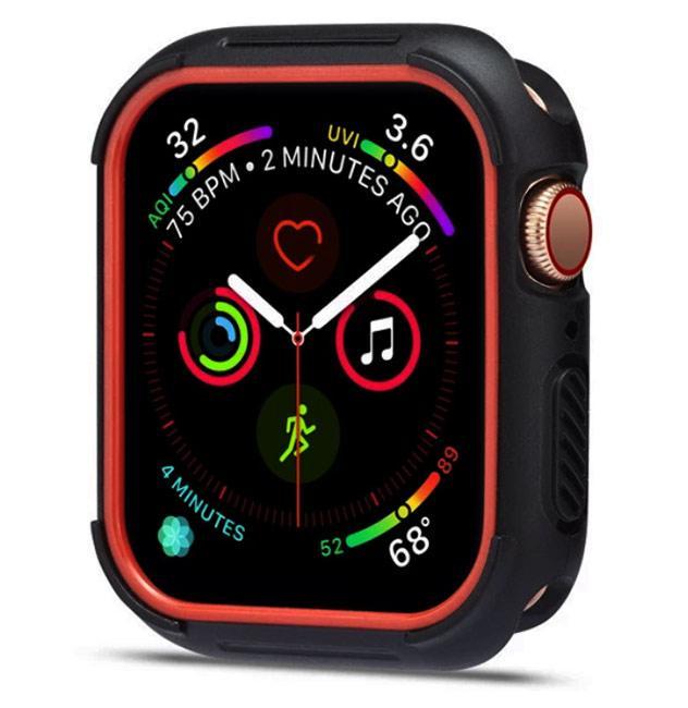 Силиконовый защитный корпус Primo для Apple Watch 44 мм Black/Red (863438212) - фото 2