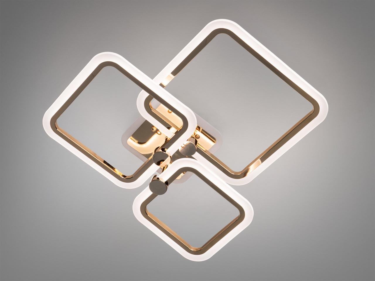 Люстра светодиодная с пультом и димером для гостиной A8208/3G Золотой (2766105491)