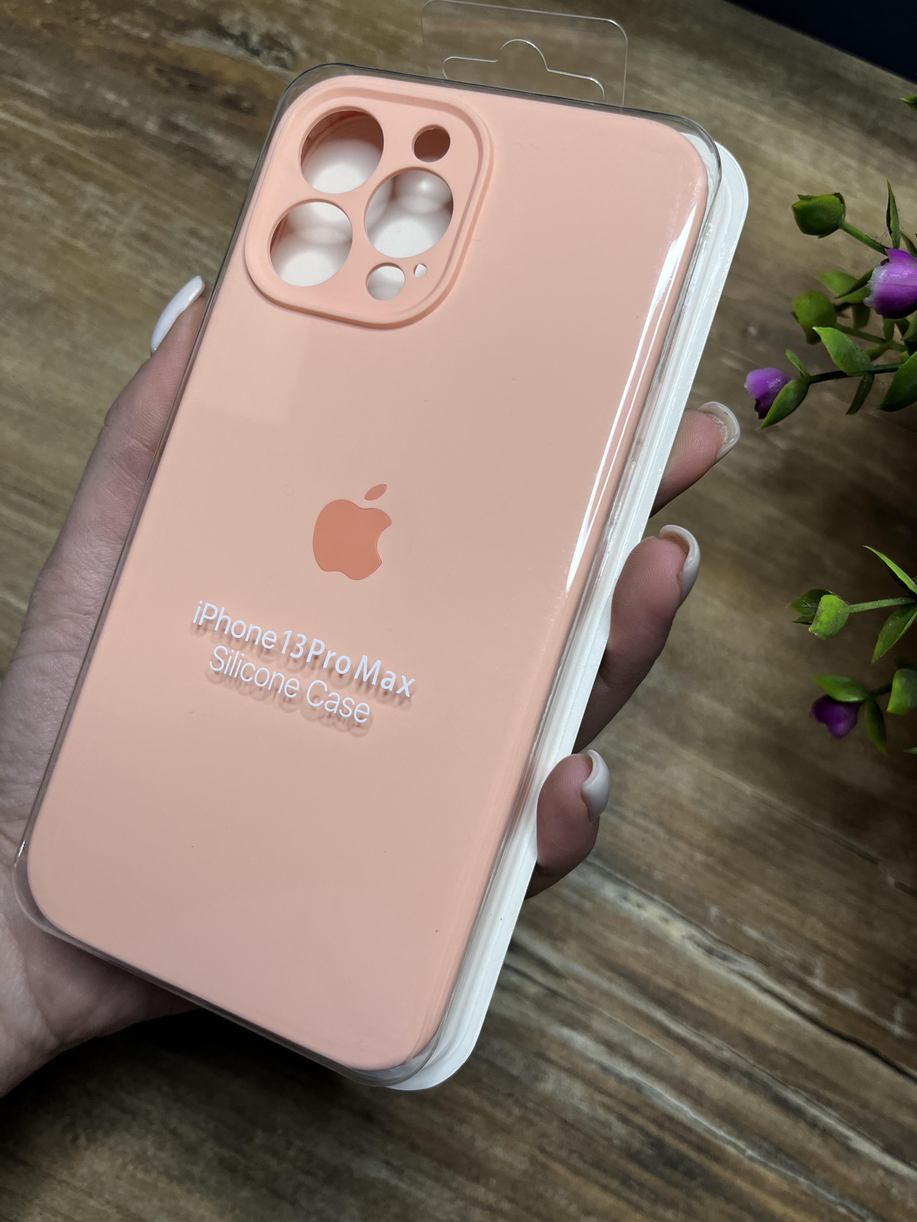 Чехол накладка на iPhone (Айфон) 13 Pro Max закрытый низ и закрытая камера silicone case full camera Apple