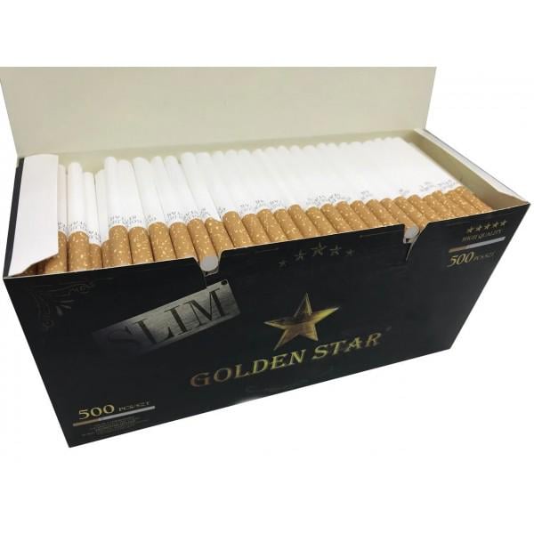 Гильзы для набивки сигарет табаком Korona Slim Golden Star 500 шт.