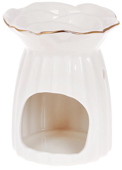 Арома-лампа Роза фарфоровая с объемным декором 8,9х8,5х10,3 см Белый/Золото (BD-727-403)