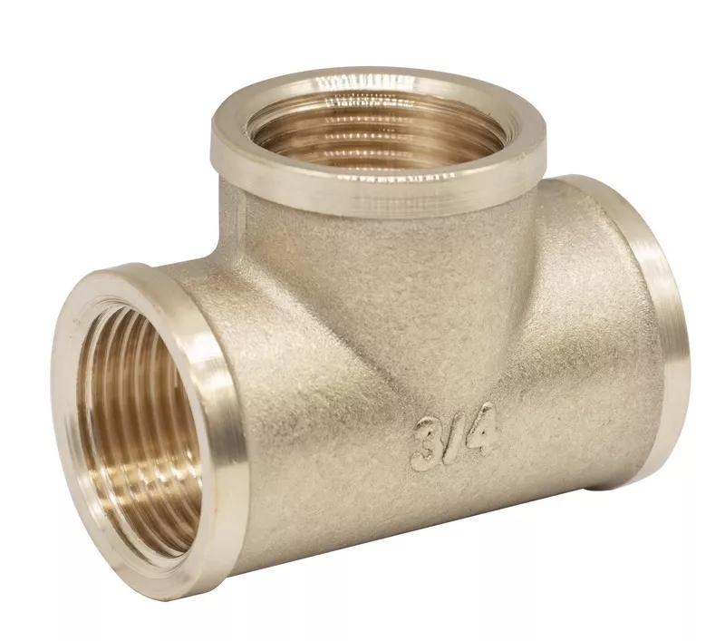 Трійник Wezer SQ-1043823 латунь внутрішня-внутрішня-внутрішня 3/4" (155297) - фото 1