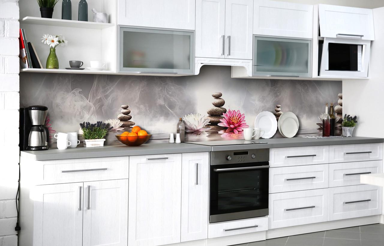 Кухонный фартук Мраморный балансир виниловый самоклеющийся 60х250 см Абстракция