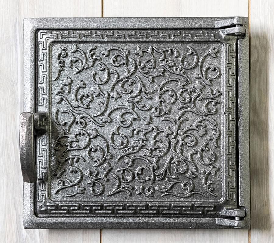 Дверца топочная KHLP Т2 Татарка чугунная с узором 270х290 мм