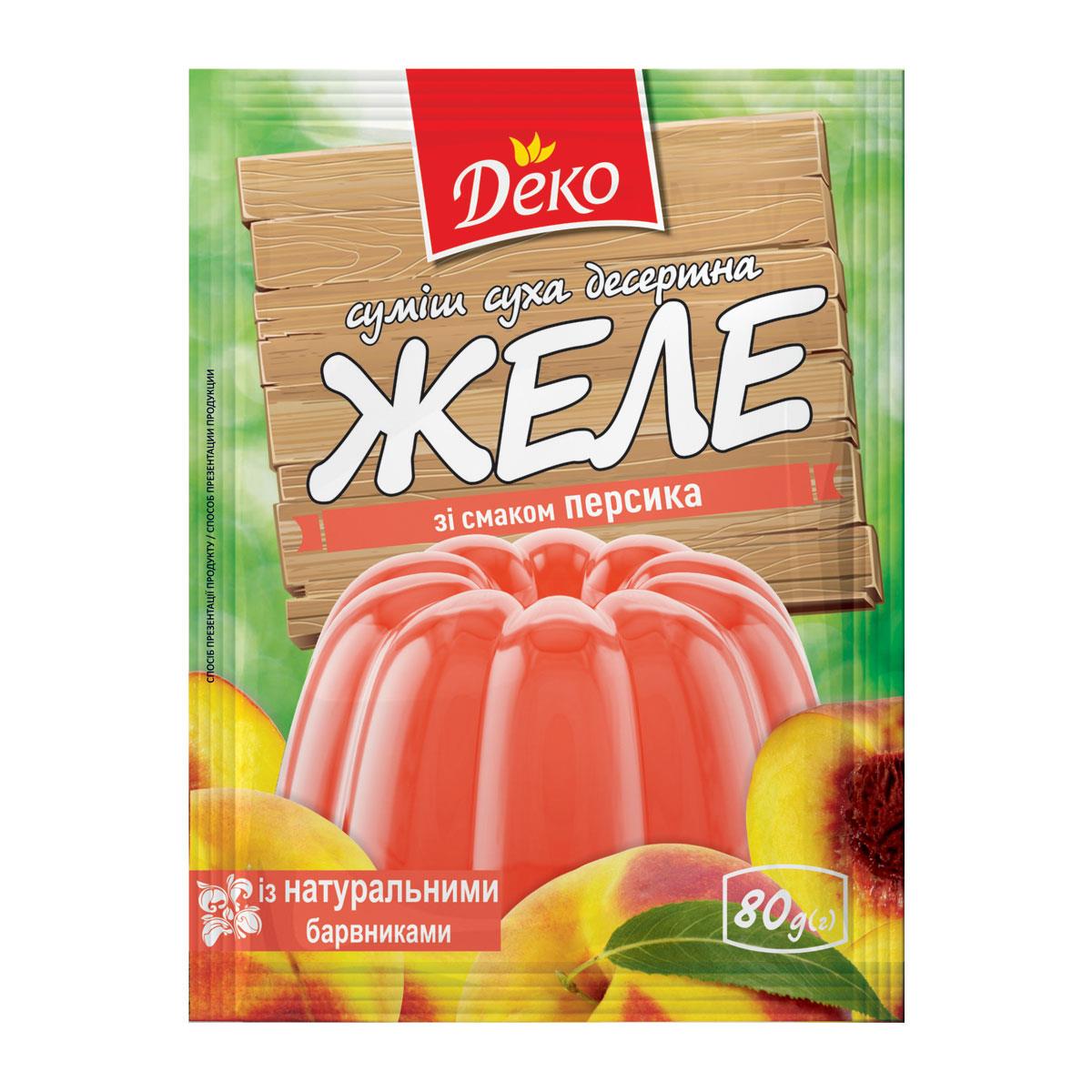 Желе со вкусом персика Деко 80 г (4820076011405) Желе со вкусом персика Деко 80 г (4820076011405)