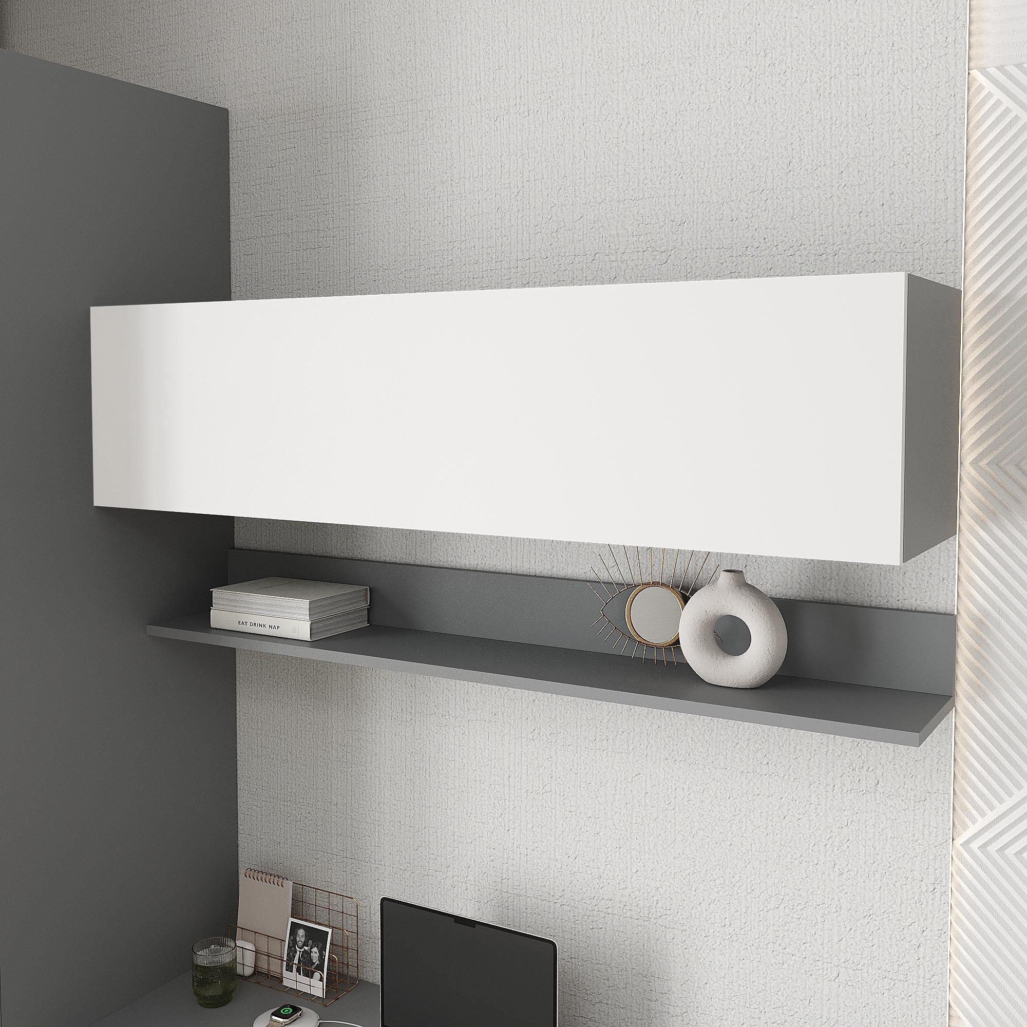 Полиця книжкова підвісна Ейр ПК-11 Ейр 300х1200х300 мм Антрацит/Білий (28519449)