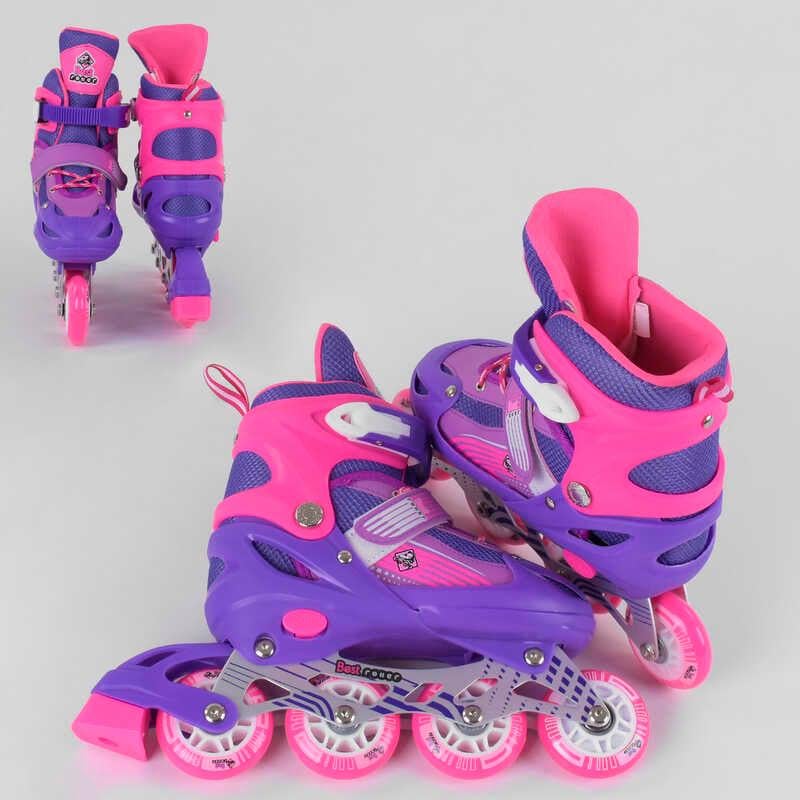 Ролики дитячі розсувні Best Roller р. 34-37 з підсвічуванням коліс (40005-М) - фото 2 Ролики дитячі розсувні Best Roller р. 34-37 з підсвічуванням коліс (40005-М) - фото 2