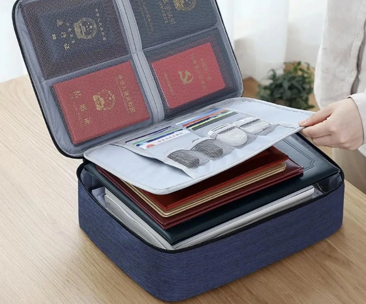 Сумка-органайзер для зберігання документів 38х28х10 см Синій - фото 2