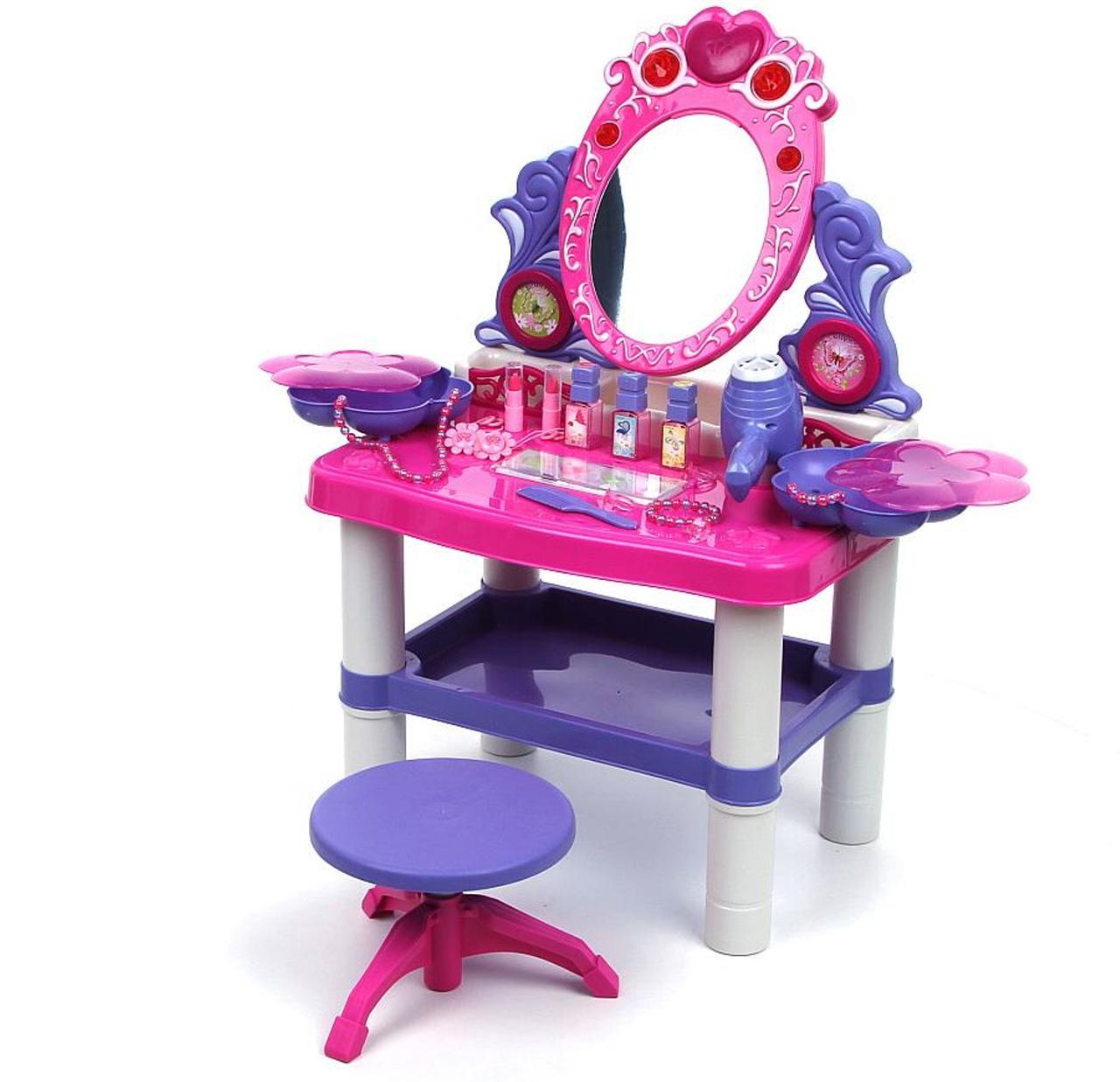 Набор трюмо 008-73 с украшениями/косметикой/феном и стульчиком без звука и подсветки