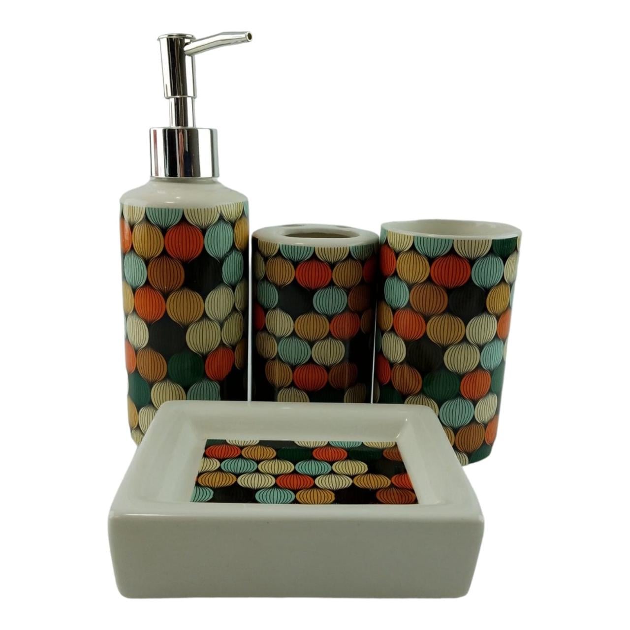 Набор для ванной комнаты керамический Узоры (35084)