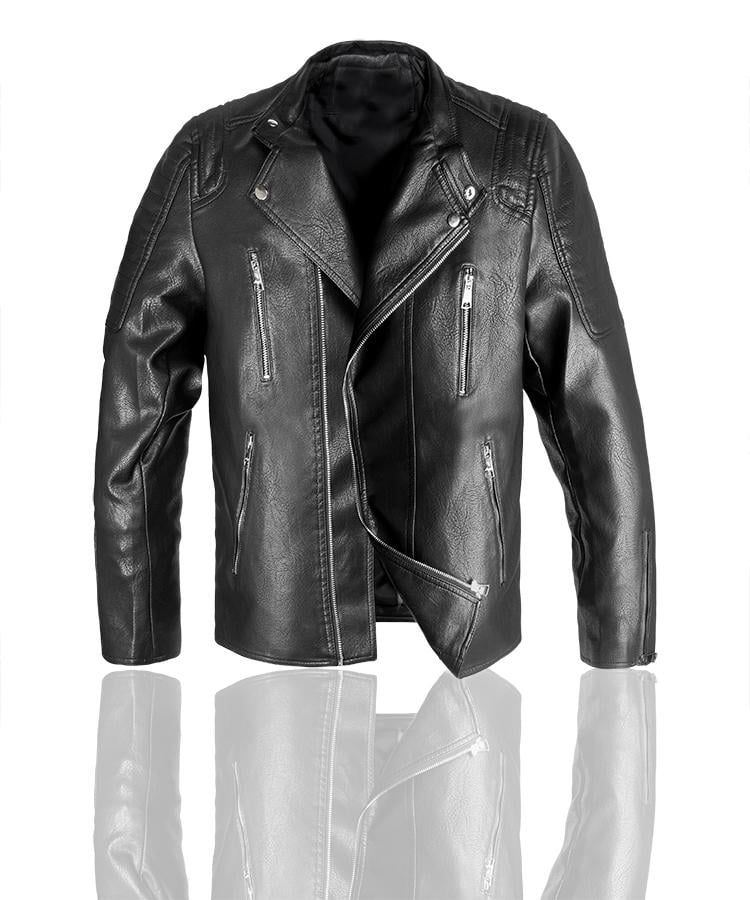 Куртка косуха Men's Style KS-4NVE из натуральной кожи р. 48 Black (8044977) - фото 5