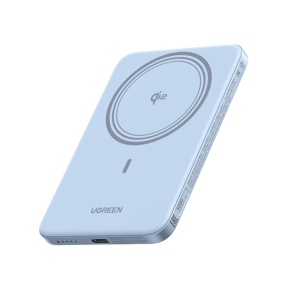 Магнитная батарея Power bank UGREEN Qi2 8.6mm Ultra-Slim 5000 mAh 20W Blue for iPhone (2000282)
