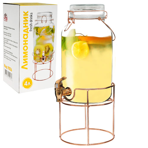 Лимонадник SNT на метал стойке 4 л Бронзовый (9036)