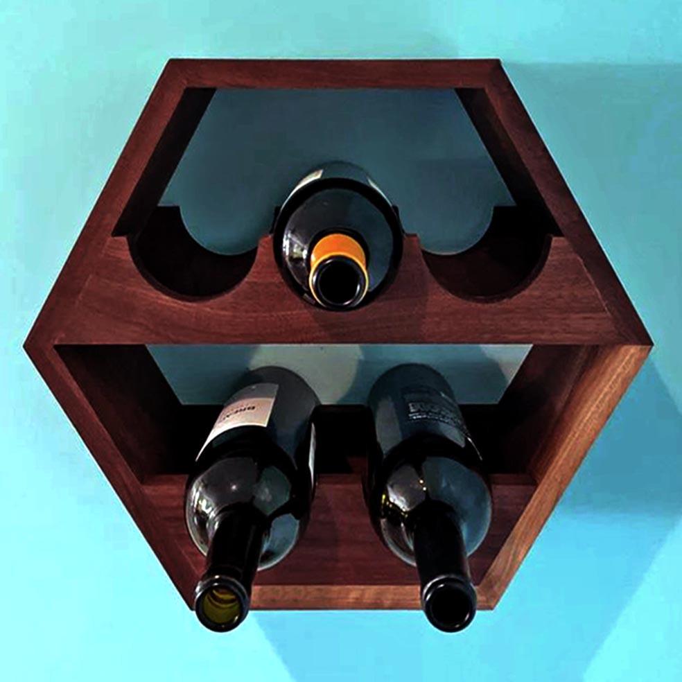 Полка для вина настенная из дерева Куруме Савоярди (ПНК-007015)