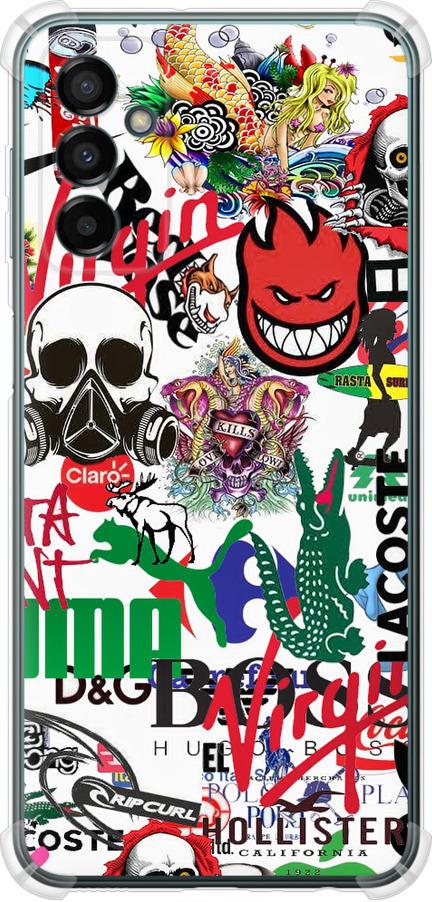 Чехол на Samsung Galaxy M13 M135 Many different logos (4022sp-2765-42517)