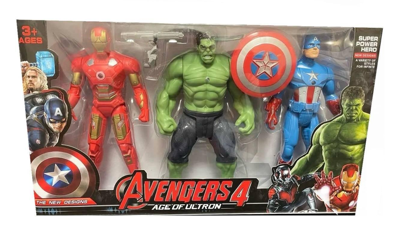 Набір фігурок Marvel Avengers Залізна людина/Капітан Америка/Халк 19 см