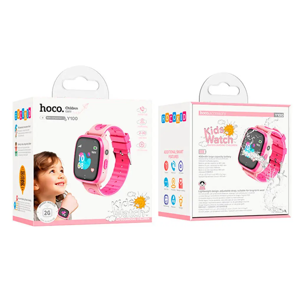 Смарт-годинник дитячий Hoco Y100 Children Watch With Call Function Pink - фото 5