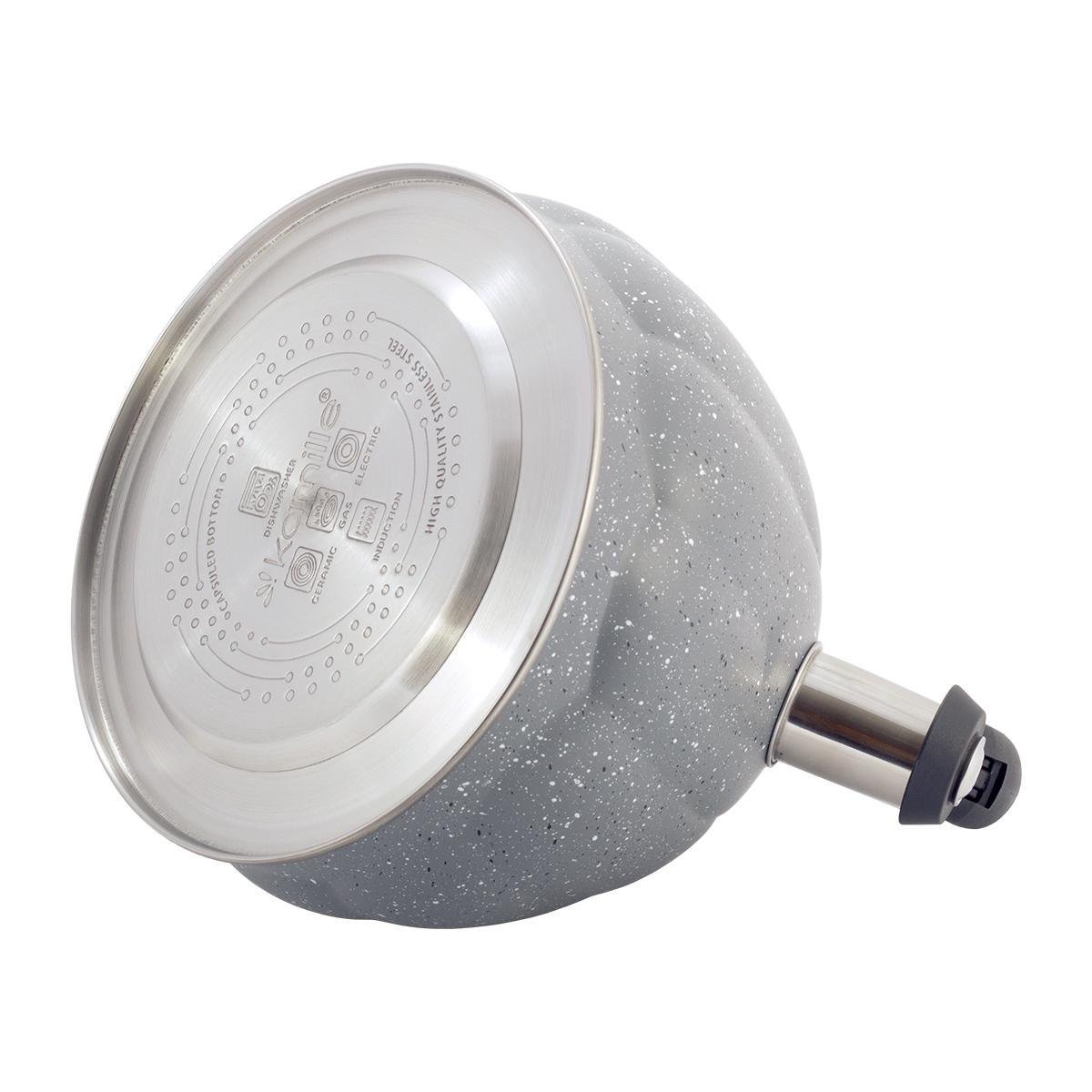 Чайник Kamille из нержавеющей стали со свистком индукционный 3 л Серый - фото 5 Чайник Kamille из нержавеющей стали со свистком индукционный 3 л Серый - фото 5