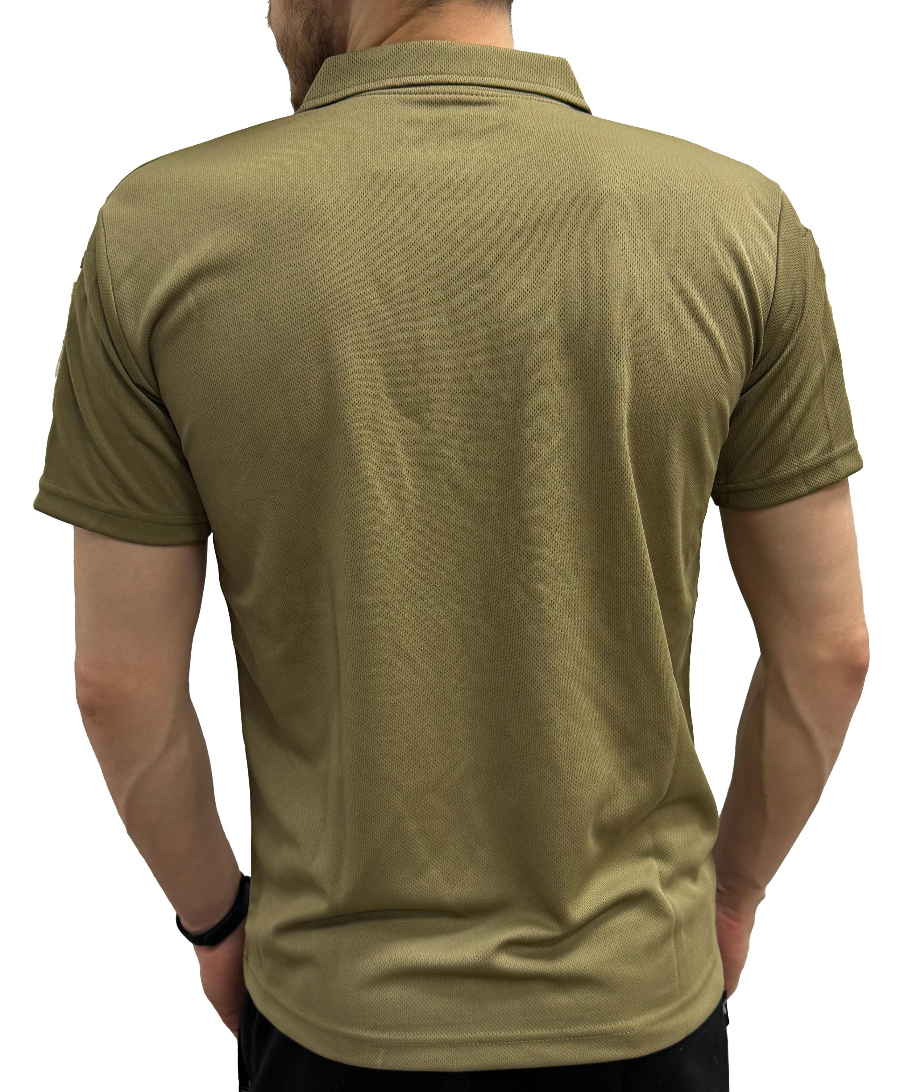 Футболка чоловіча прямого крою з коротким рукавом та коміром-поло L Бежевий - фото 3