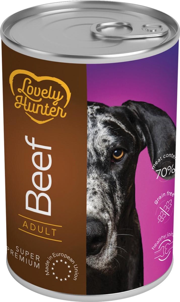 Корм вологий Lovely Hunter with Beef для дорослих собак 400 г (4771317456243)