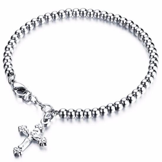 Браслет женский Крестик из нержавеющей медицинской стали 17 см (BS-073) Браслет женский Крестик из нержавеющей медицинской стали 17 см (BS-073)