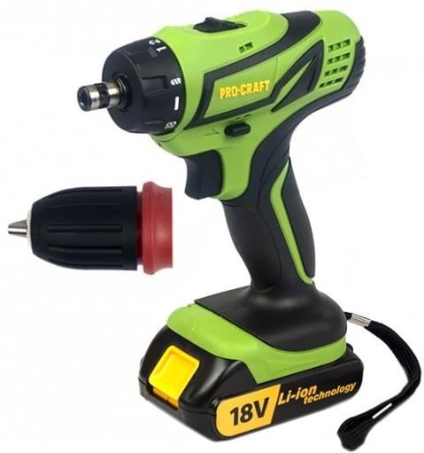 Шуруповерт акумуляторний ProCraft РА-18 Pro з DFR патроном (27139967)