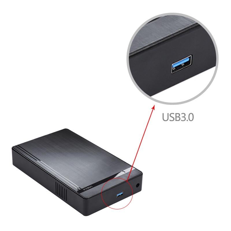 Карман зовнішній ShuoLe HDD 3,5"/2,5" SATA USB 3.0 для жорсткого диска з блоком живлення Чорний (21176051) - фото 6