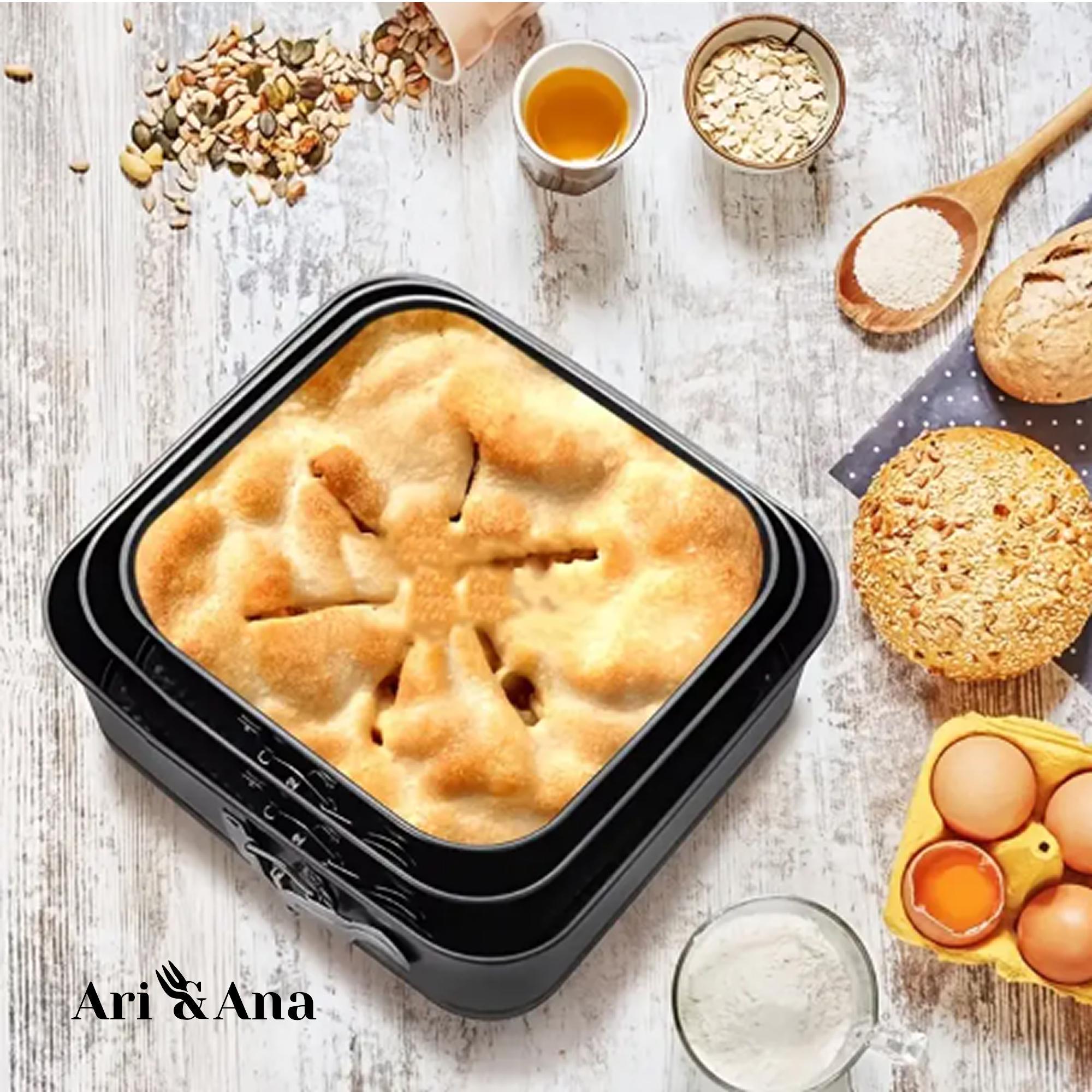 Набір форм для випікання Ari/Ana 6 квадратних антипригарних форм з вуглецевої сталі (18-28 см) - фото 7 Набір форм для випікання Ari/Ana 6 квадратних антипригарних форм з вуглецевої сталі (18-28 см) - фото 7