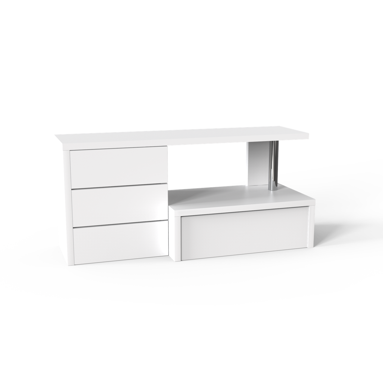 Тумба под ТВ Неман TV-line 12 600х350х1264 мм Белый/Белый супермат (45899)