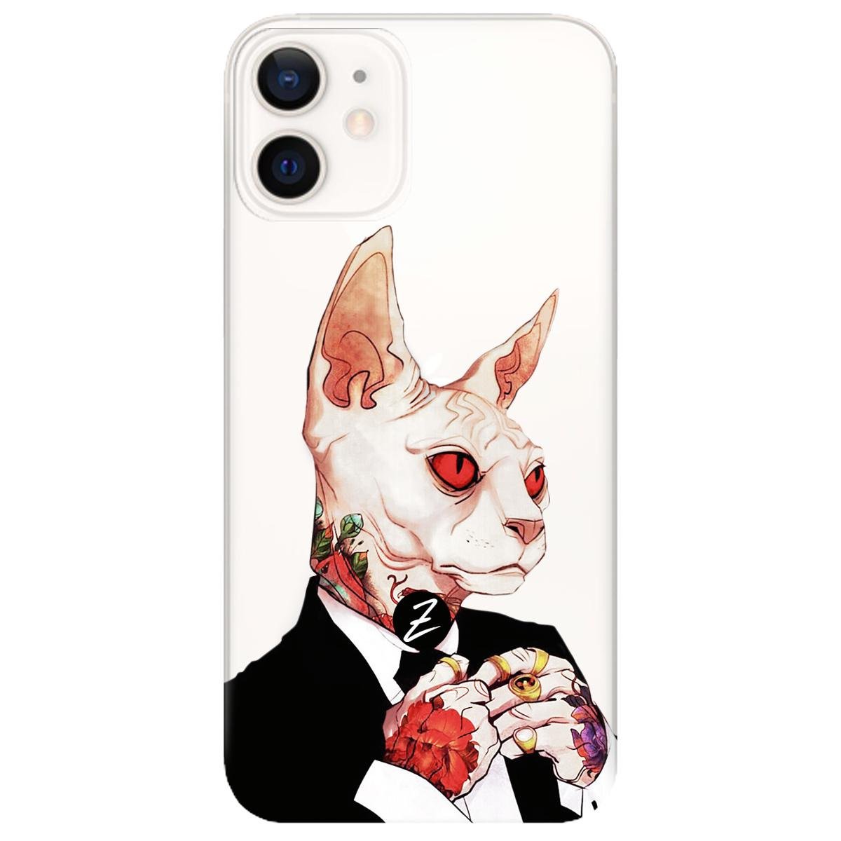 Силиконовый чехол Zorrov для Apple iPhone 12 - Mister cat (14070040103087033)