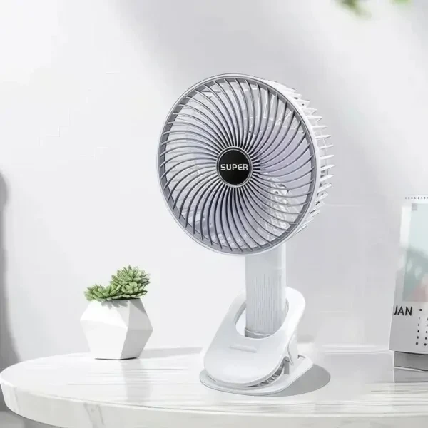 Вентилятор міні портативний Desktop Fan Multi-function акумуляторний з прищіпкою Білий (RD-2227) - фото 2