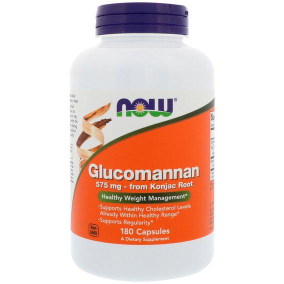 Клітковина NOW Foods Glucomannan 575 мг 180 Caps