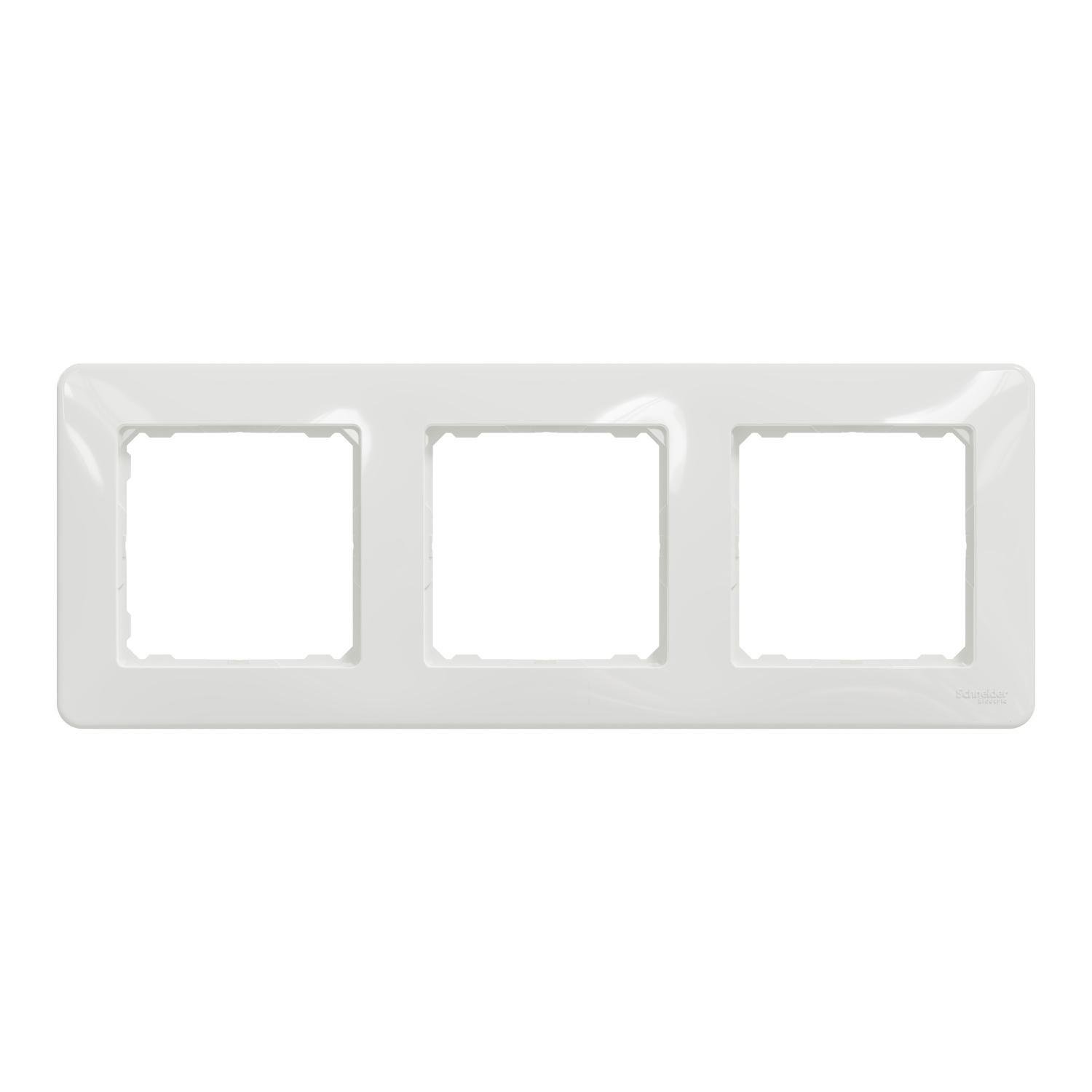 Рамка тримісна горизонтальна SCHNEIDER Sedna Design Білий (00000023705)