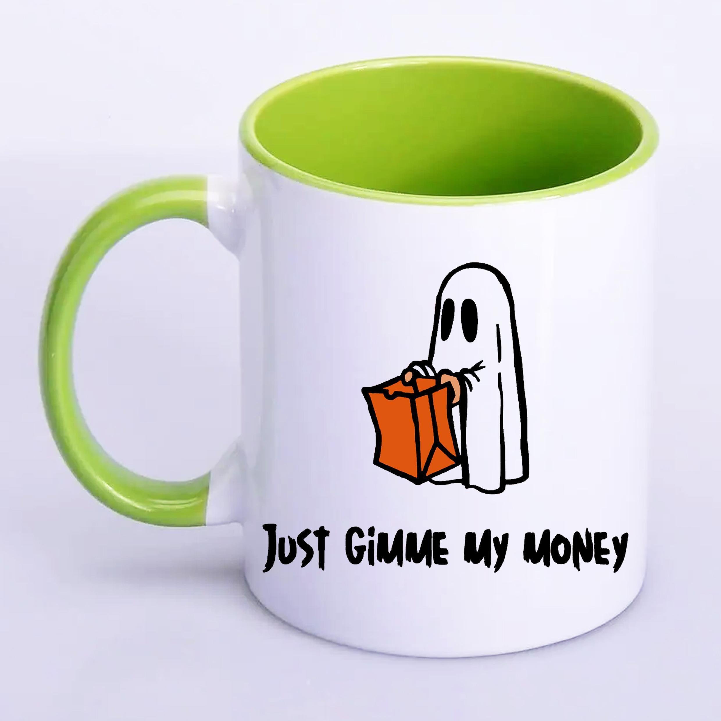 Чашка с печатью Just gimme my money 330 мл Салатовый (20972)