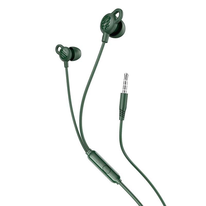 Наушники HOCO Comfortable universal silicone sleeping earphones with mic M89 green