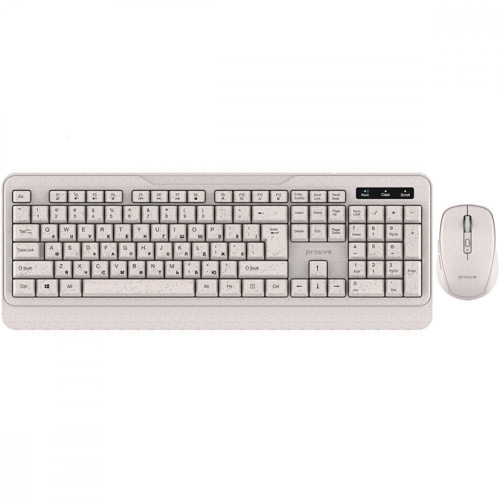 Клавиатура с мышкой беспроводные Proove Harmless Beige (592540324)