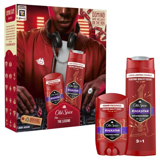 Подарунковий набір Old Spice Rockstar гель для душу 3в1 400 мл/твердий дезодорант 50 мл (8700216569422)