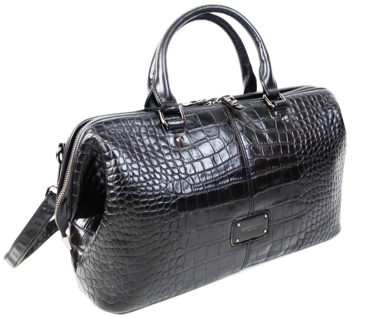 Сумка женская кожаная под кожу крокодила Giorgio Ferretti L2019045K24 Черный